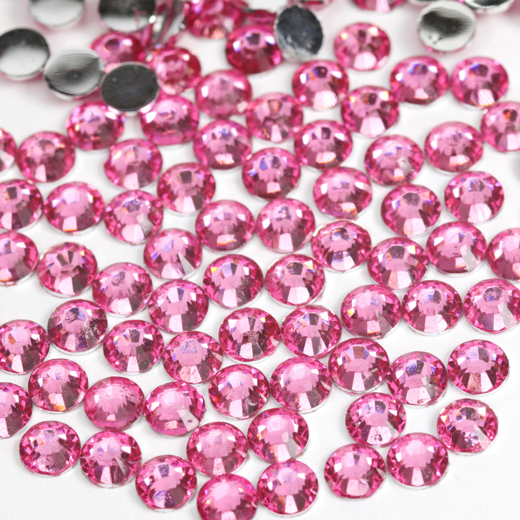 #10 Hot Pink - Bag of Flat Back Rhinestone Face Gems in Choice of 2,3,4,5 or 6mm