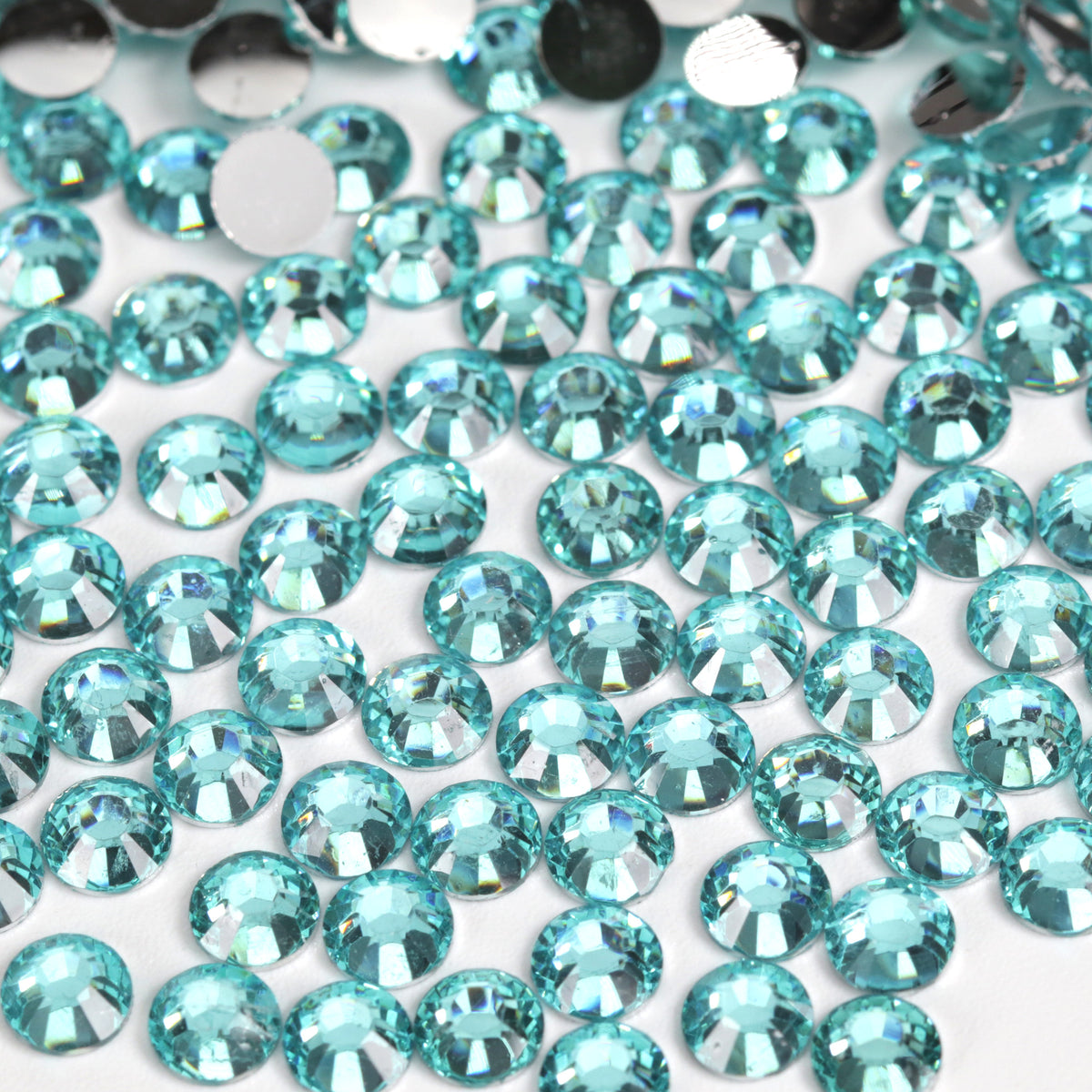 #13 Sea Blue - Bag of Flat Back Rhinestone Face Gems in Choice of 2,3,4,5 or 6mm