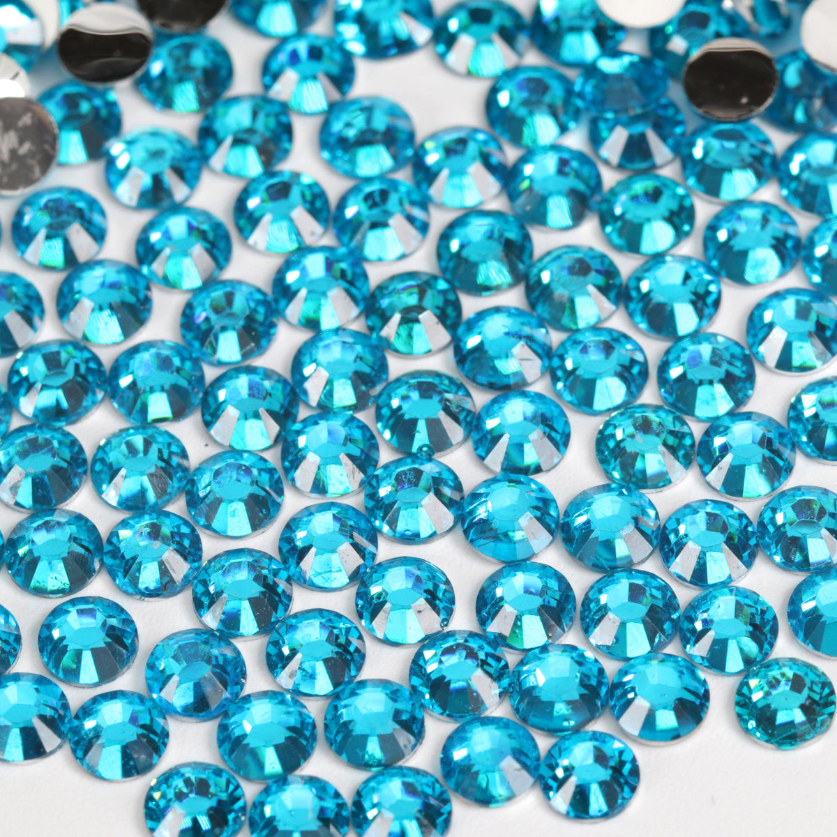 #14 Peacock - Bag of Flat Back Rhinestone Face Gems in Choice of 2,3,4,5,6mm and 10g Mixed Sizes