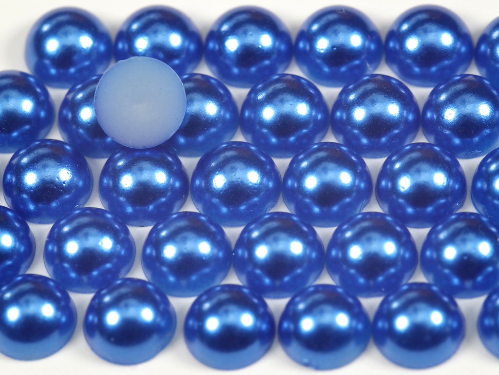 "Royal Blue" Flat Back Pearl Scrapbooking Costume Face Gems  Size 2mm to 12mm