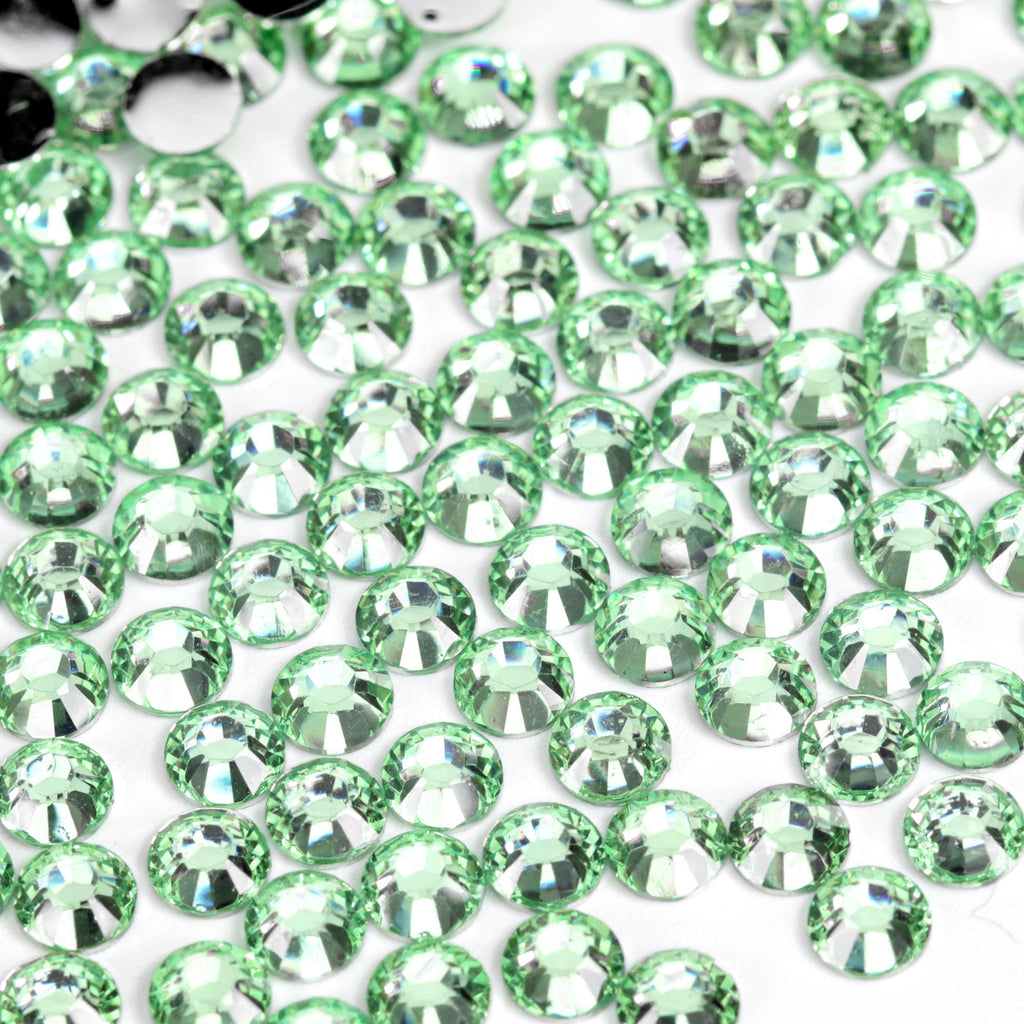 #16 Light Green - Bag of Flat Back Rhinestone Face Gems in Choice of 2,3,4,5 or 6mm