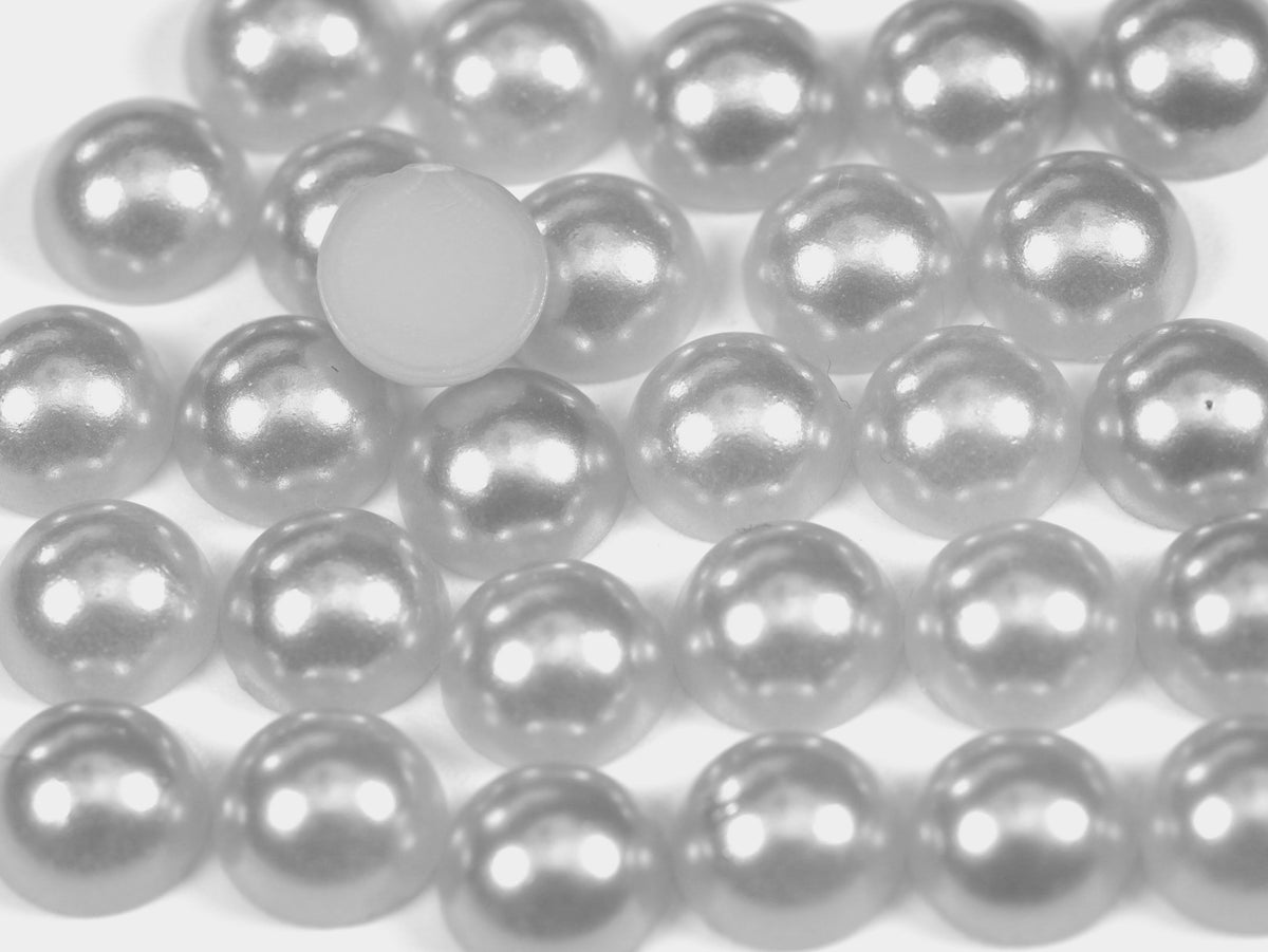 "Light Grey" Flat Back Pearl Scrapbooking Costume Face Gems  Size 2mm to 12mm