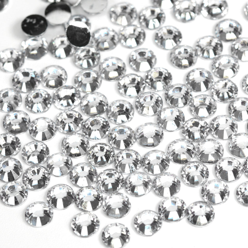 #1 Clear - Bag of Flat Back Rhinestone Face Gems in Choice of 2,3,4,5 or 6mm