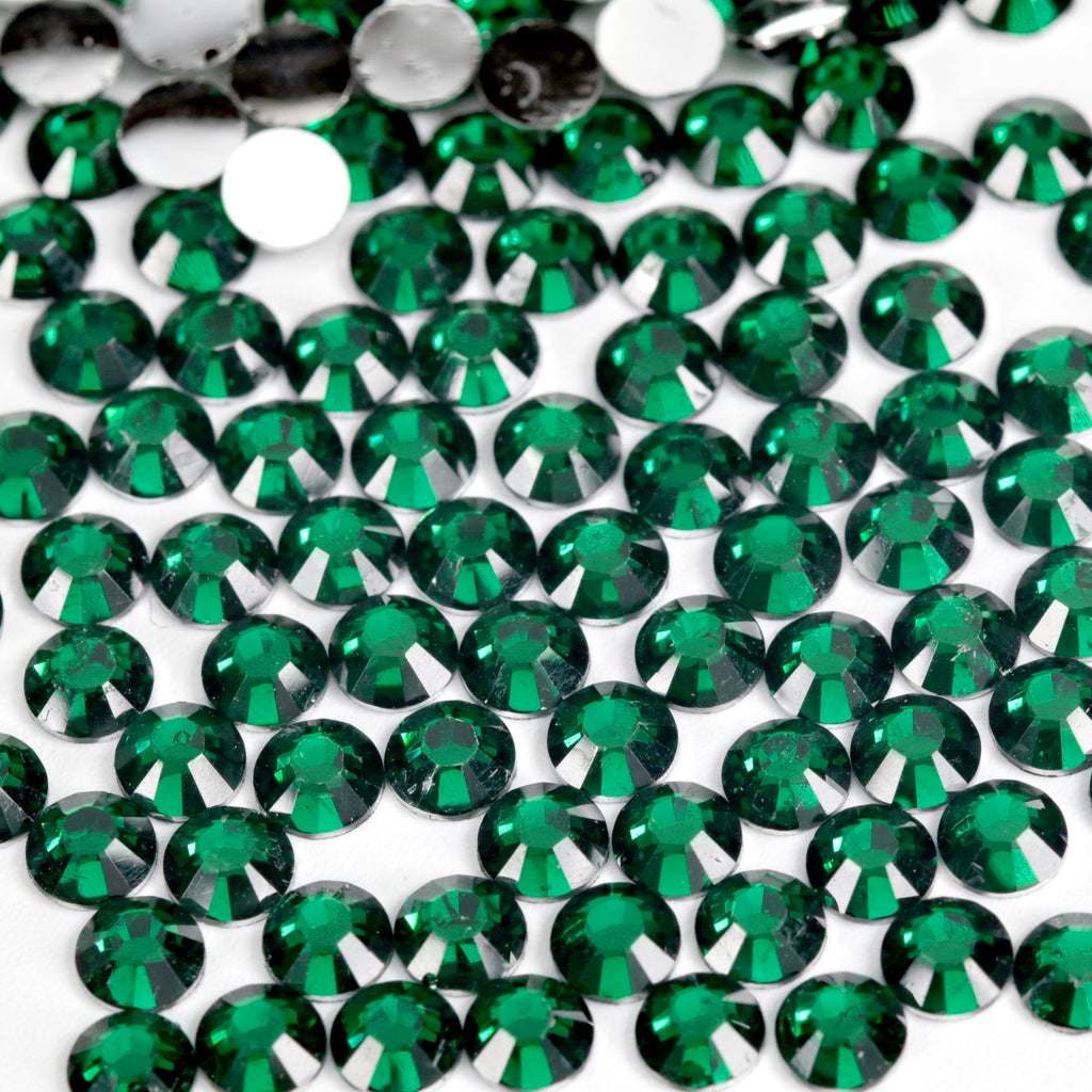 #20 Emerald - Bag of Flat Back Rhinestone Face Gems in Choice of 2,3,4,5 or 6mm