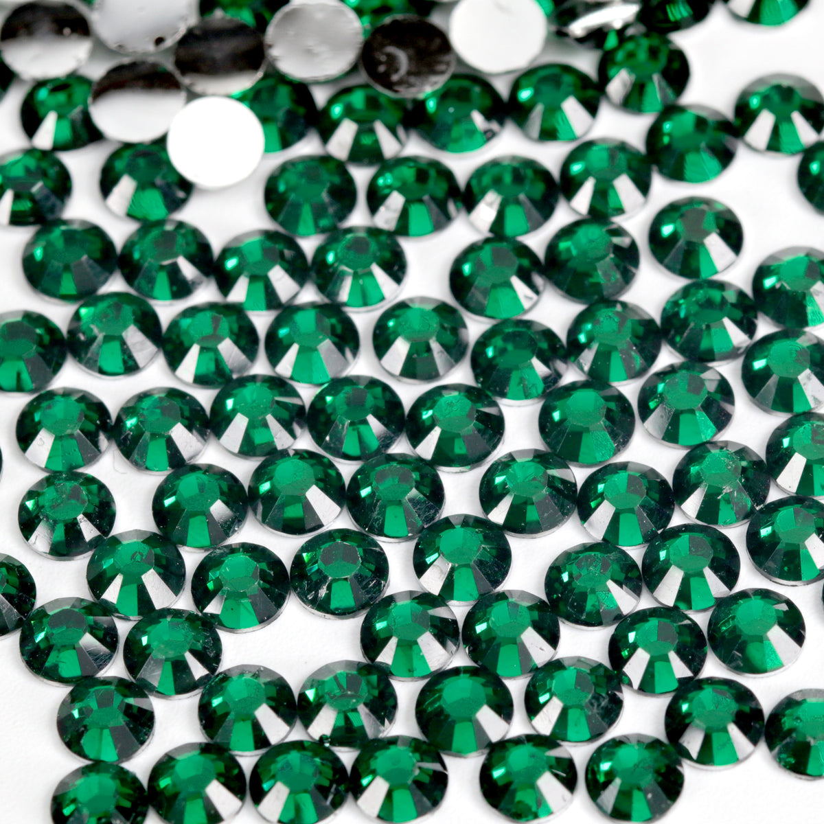#20 Emerald - Bag of Flat Back Rhinestone Face Gems in Choice of 2,3,4,5 or 6mm