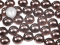 "Coffee" Brown Flat Back Pearl Scrapbooking Costume Face Gems  Size 2mm to 12mm