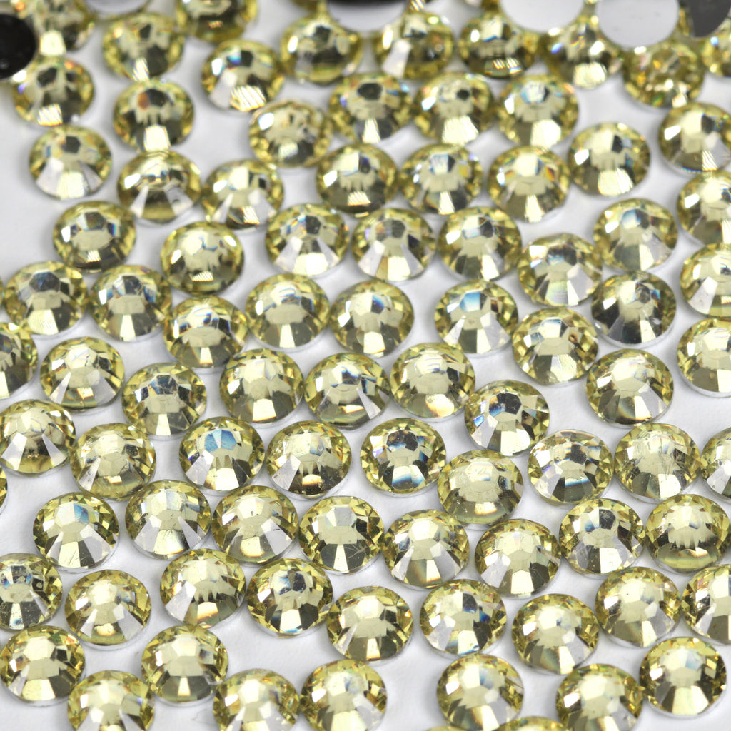 #23 Light Yellow - Bag of Flat Back Rhinestone Face Gems in Choice of 2,3,4,5 or 6mm