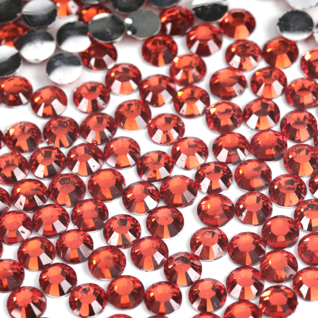 #27 Blood Orange - Bag of Flat Back Rhinestone Face Gems in Choice of 2,3,4,5 or 6mm