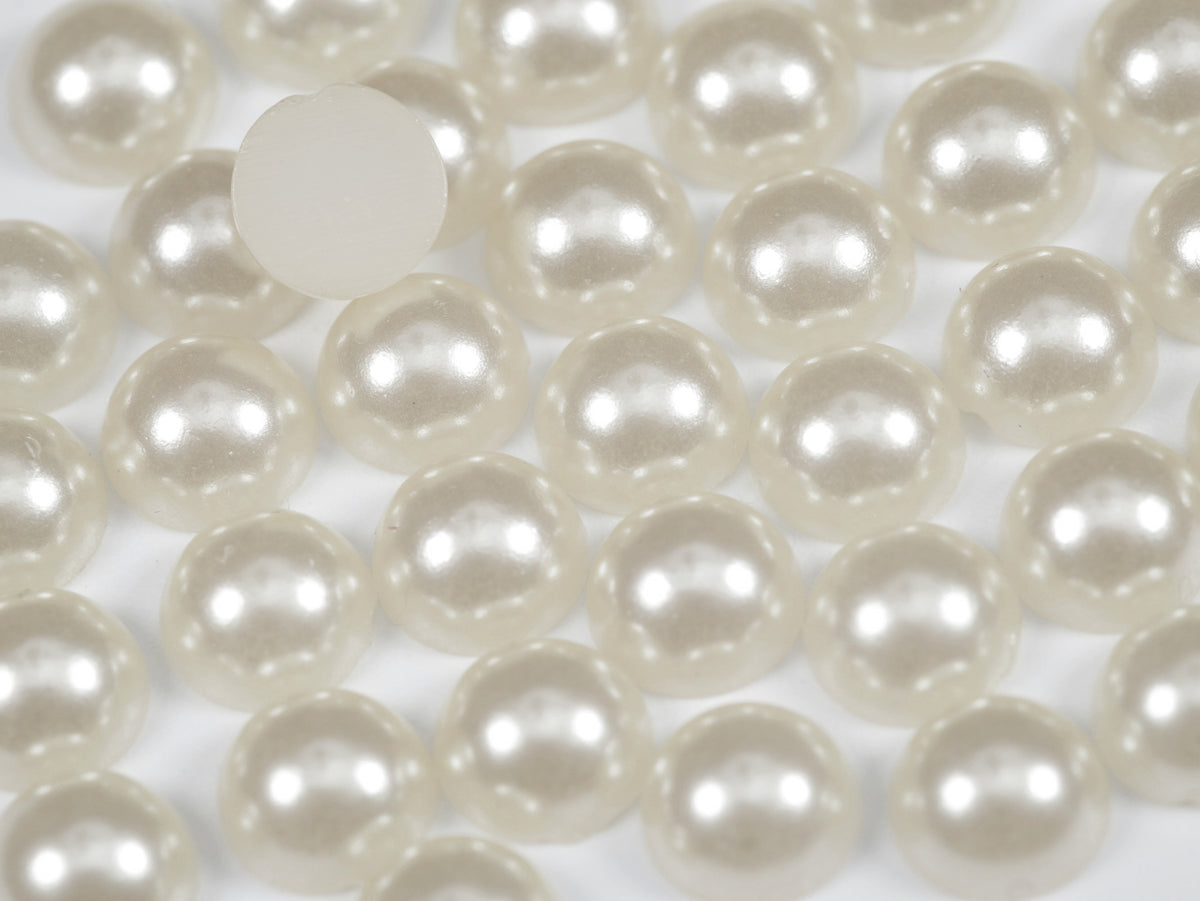 "Ivory" Flat Back Pearl Scrapbooking Costume Face Gems  Size 2mm to 12mm
