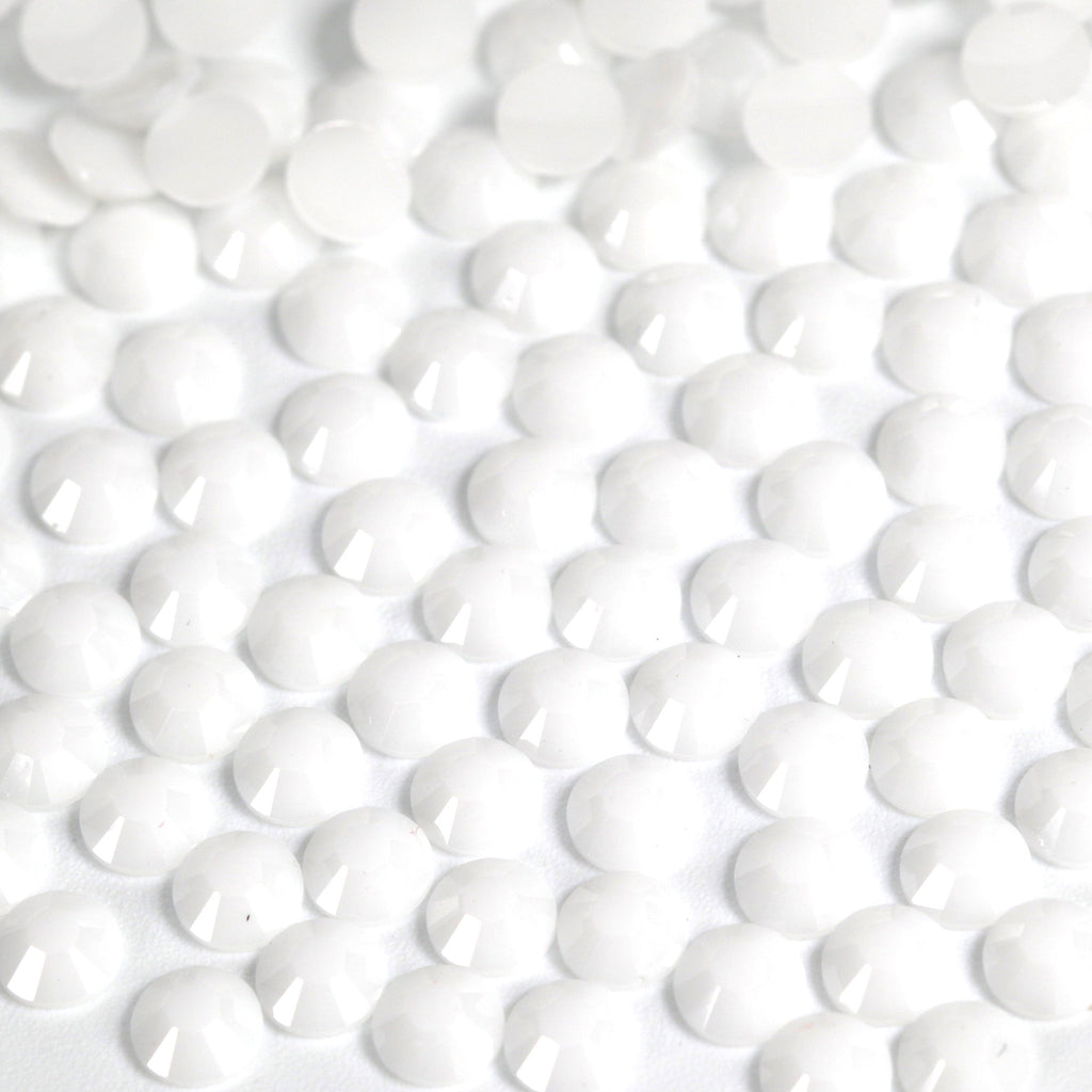 #3 Solid White - Bag of Flat Back Rhinestone Face Gems in Choice of 2,3,4,5 or 6mm