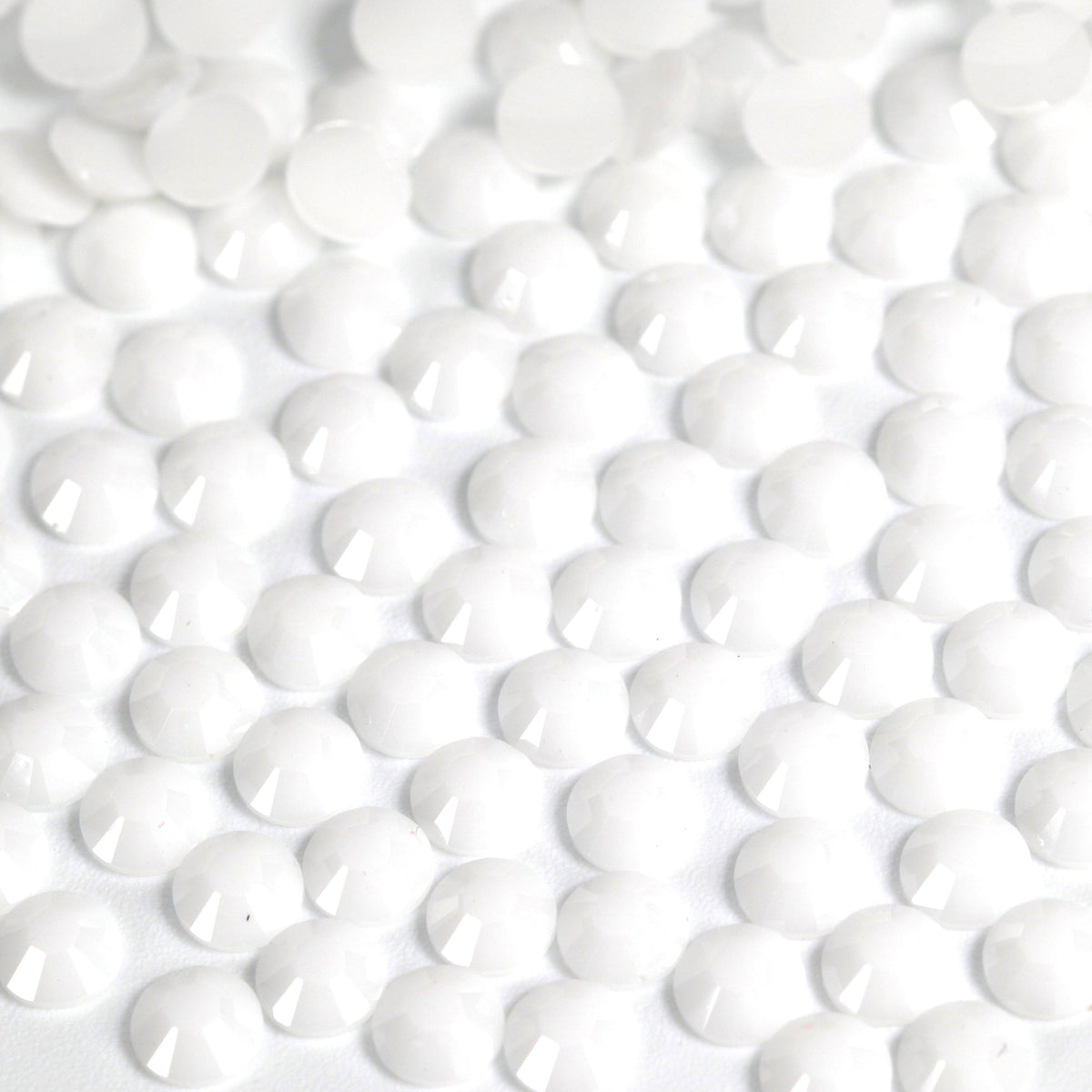 #3 Solid White - Bag of Flat Back Rhinestone Face Gems in Choice of 2,3,4,5 or 6mm