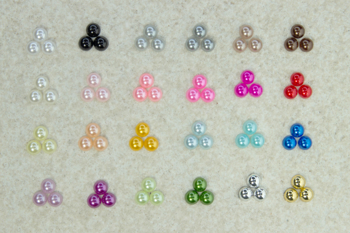 "White" Flat Back Pearl Scrapbooking Costume Face Gems  Size 2mm to 12mm