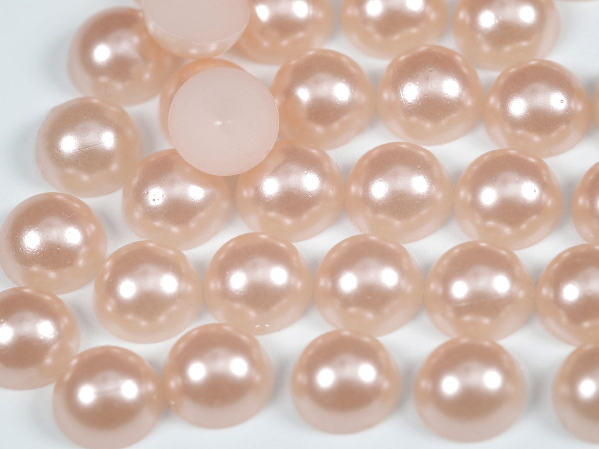 "Peach" Champagne Flat Back Pearl Scrapbooking Costume Face Gems  Size 2mm to 12mm
