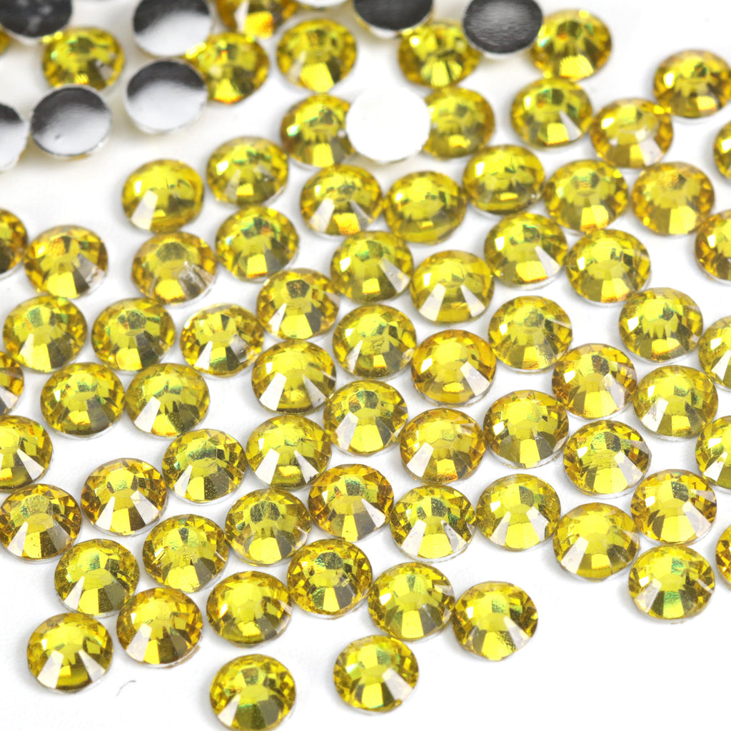 #5 Lemon - Bag of Flat Back Rhinestone Face Gems in Choice of 2,3,4,5 or 6mm