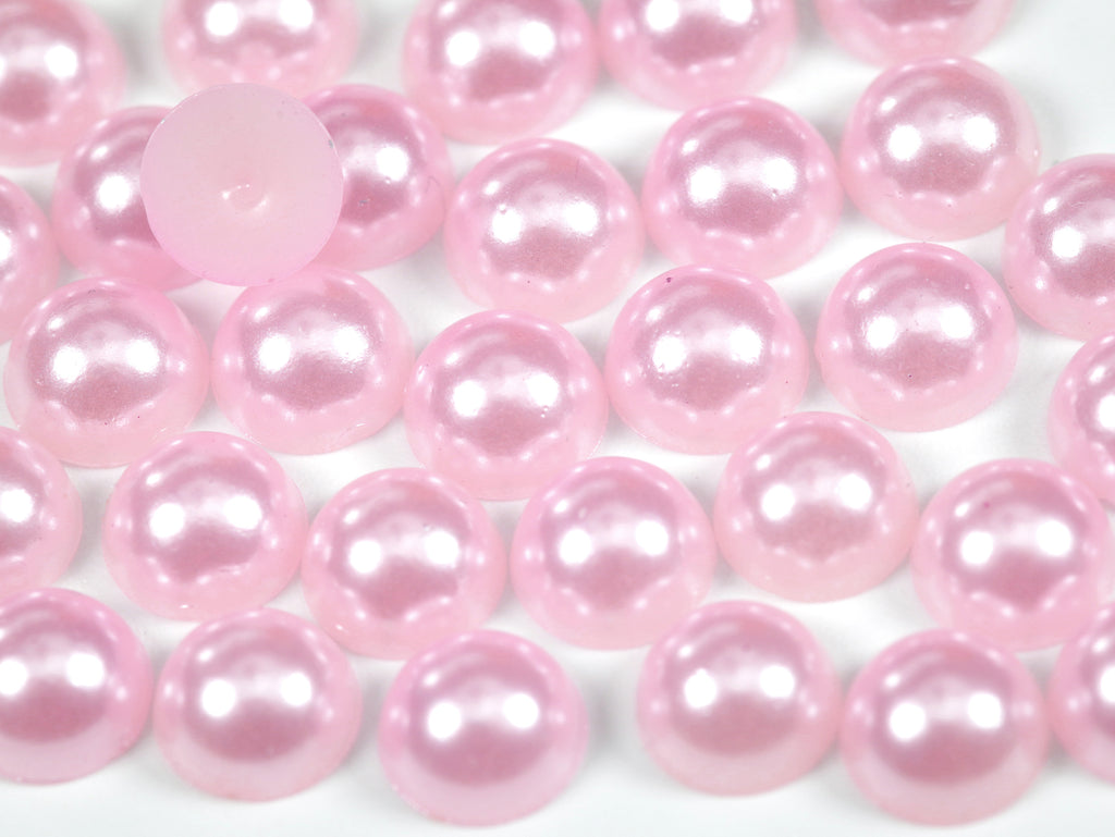 "Light Pink" Flat Back Pearl Scrapbooking Costume Face Gems  Size 2mm to 12mm