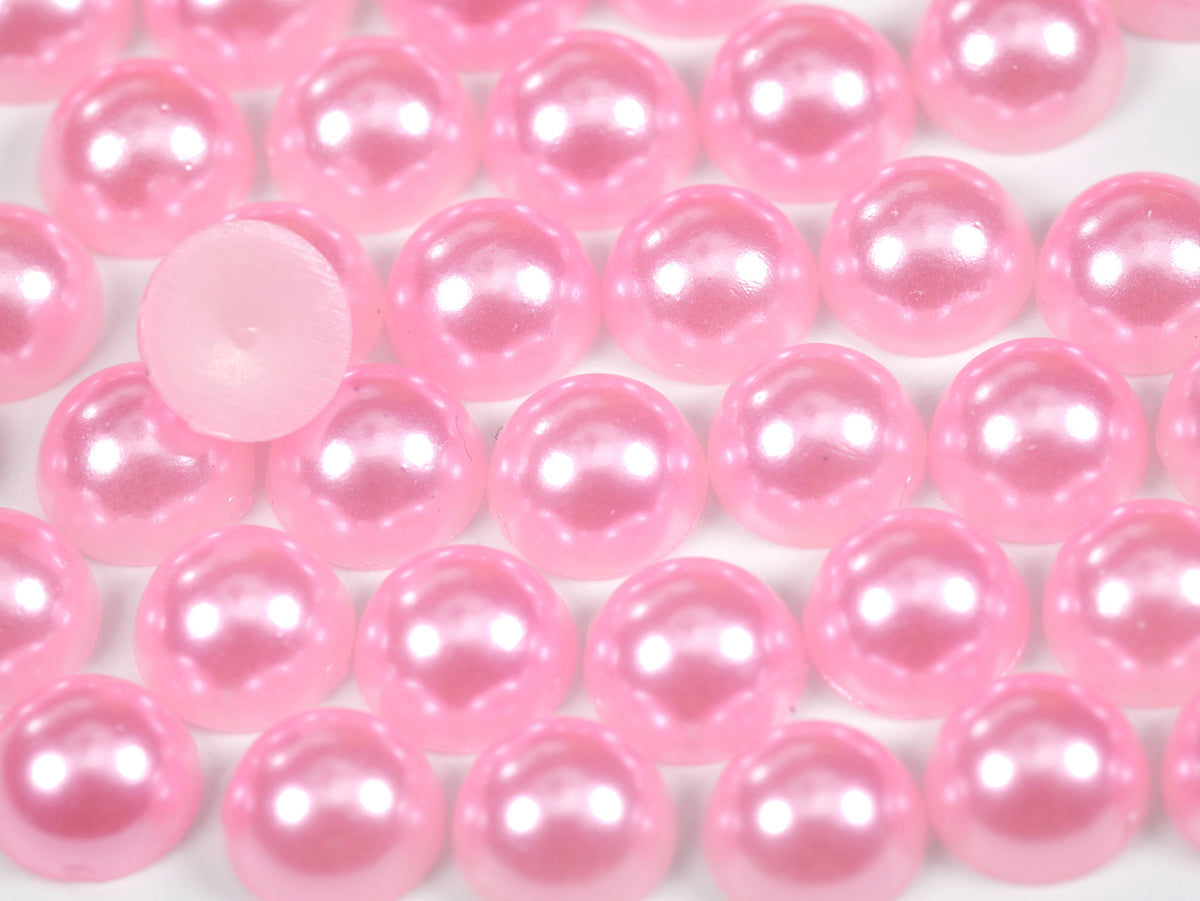 "Pink" Flat Back Pearl Scrapbooking Costume Face Gems  Size 2mm to 12mm