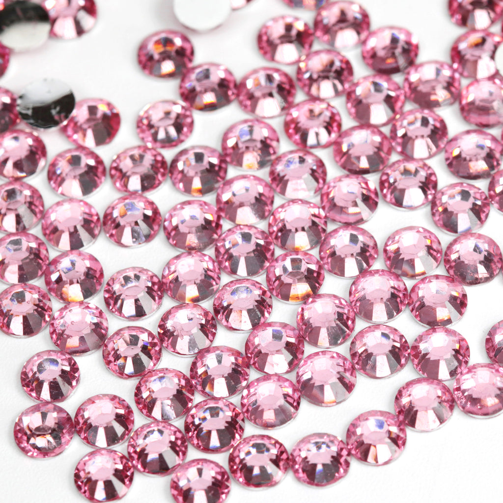 #9 Pink - Bag of Flat Back Rhinestone Face Gems in Choice of 2,3,4,5, 6mm and 10g mixed Sizes