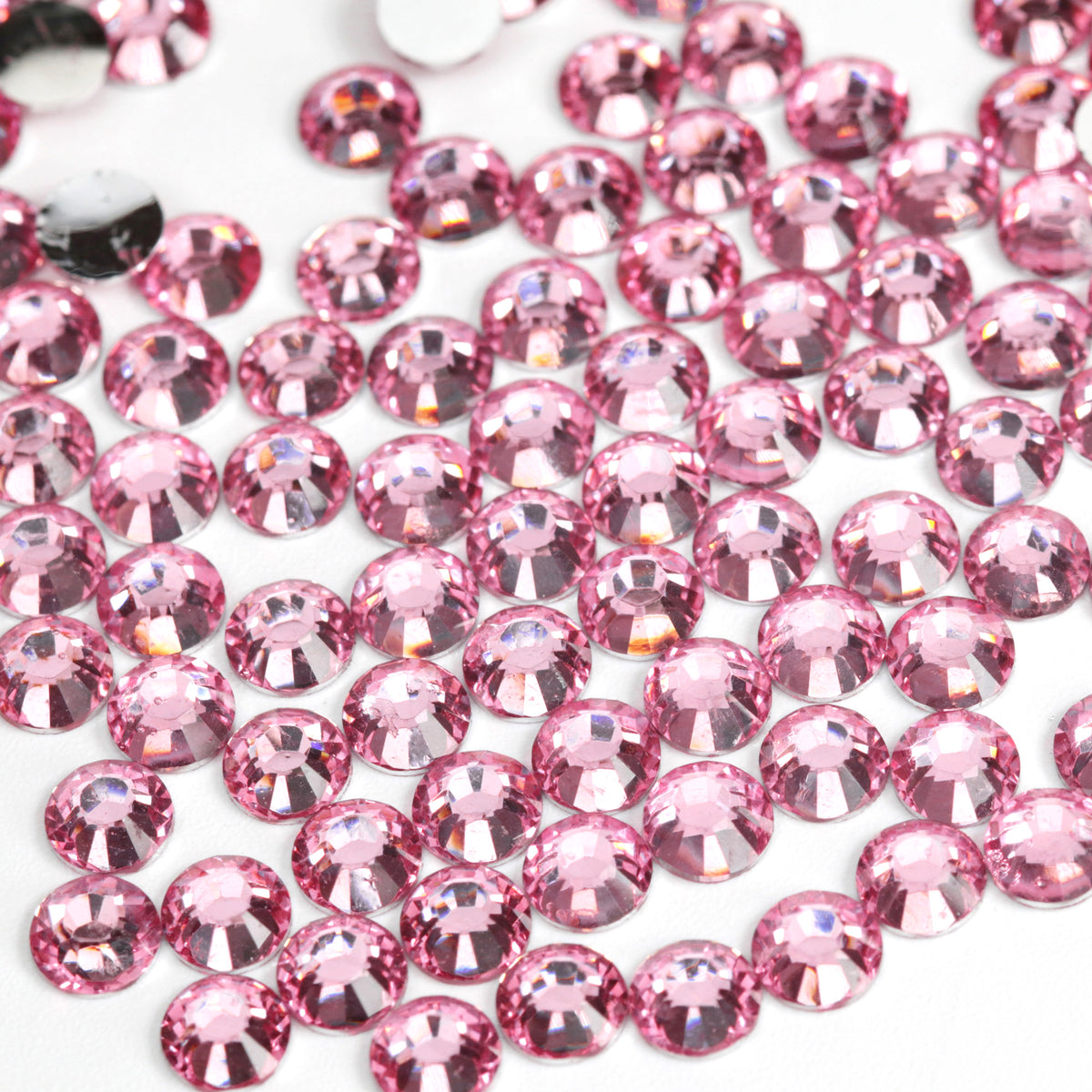 #9 Pink - Bag of Flat Back Rhinestone Face Gems in Choice of 2,3,4,5, 6mm and 10g mixed Sizes