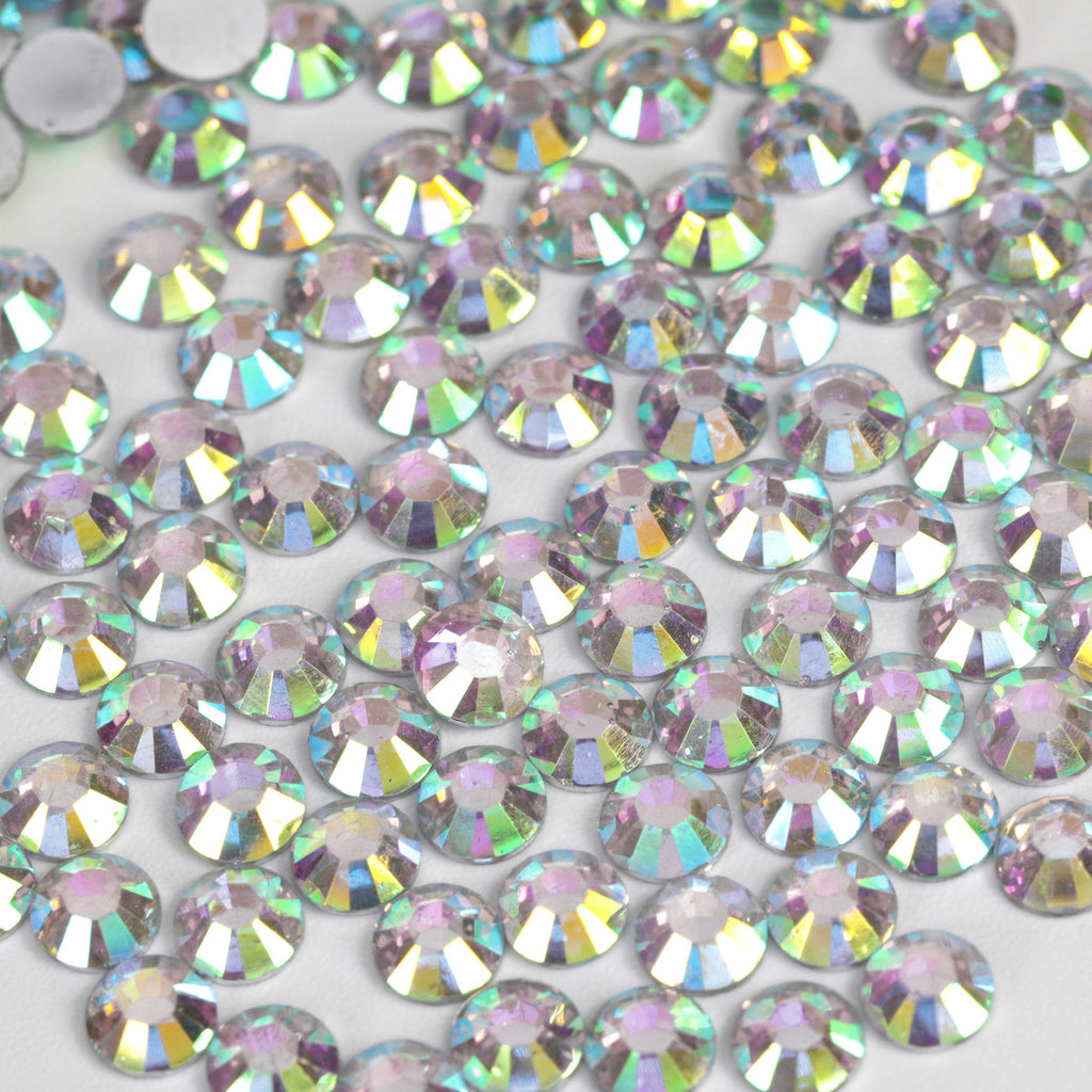 A13 AB Clear Glitz Flat Back AB Iridescent Rhinestone Face Gems in 2-6mm or mixed sizes