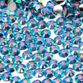 A32 Foiled Dark Blue Flat Back AB Iridescent Rhinestone Face Gems in 2-6mm