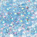 A36 Glassy Blue Flat Back AB Iridescent Rhinestone Face Gems in 2-6mm