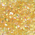 A38 Glassy Yellow Flat Back AB Iridescent Rhinestone Face Gems in 2-6mm