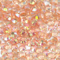 A39 Glassy Peach Flat Back AB Iridescent Rhinestone Face Gems in 2-6mm