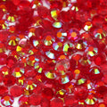 A41 Glassy Red Flat Back AB Iridescent Rhinestone Face Gems in 2-6mm