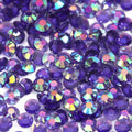A43 Glassy Purple Flat Back AB Iridescent Rhinestone Face Gems in 2-6mm
