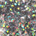 A46 Glassy Grey Flat Back AB Iridescent Rhinestone Face Gems in 2-6mm