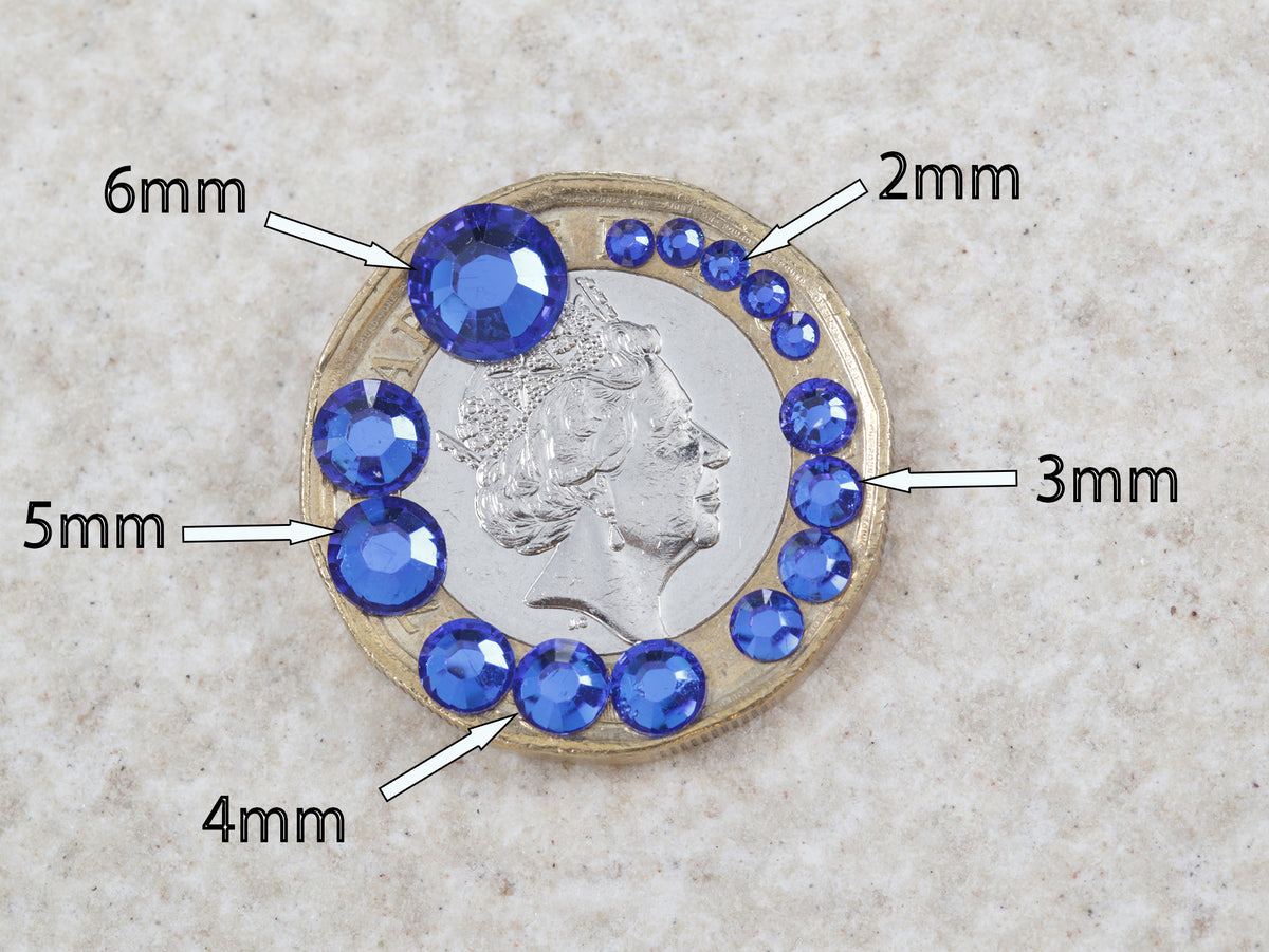 A13 AB Clear Glitz Flat Back AB Iridescent Rhinestone Face Gems in 2-6mm or mixed sizes