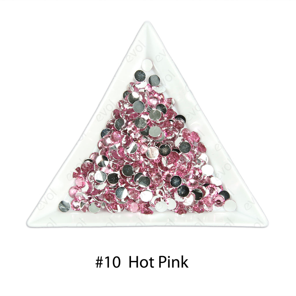 #10 Hot Pink - Bag of Flat Back Rhinestone Face Gems in Choice of 2,3,4,5 or 6mm