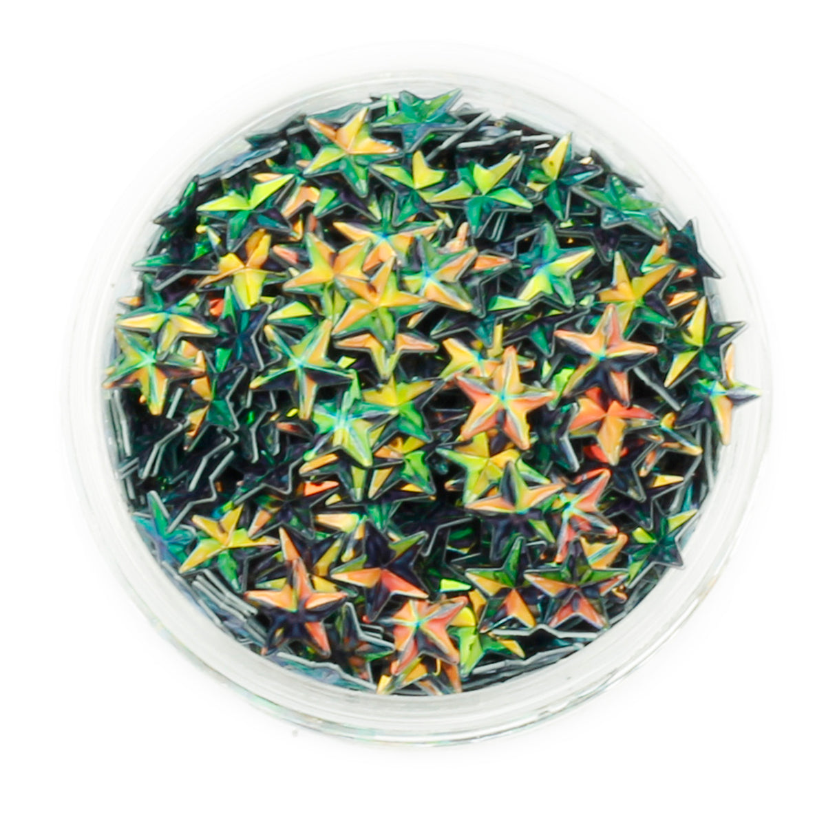 Choice of 12 Colours Duo Chrome 3D Glitter Stars