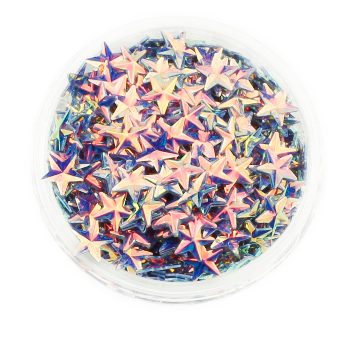Choice of 12 Colours Duo Chrome 3D Glitter Stars
