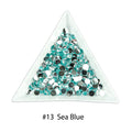 #13 Sea Blue - Bag of Flat Back Rhinestone Face Gems in Choice of 2,3,4,5 or 6mm