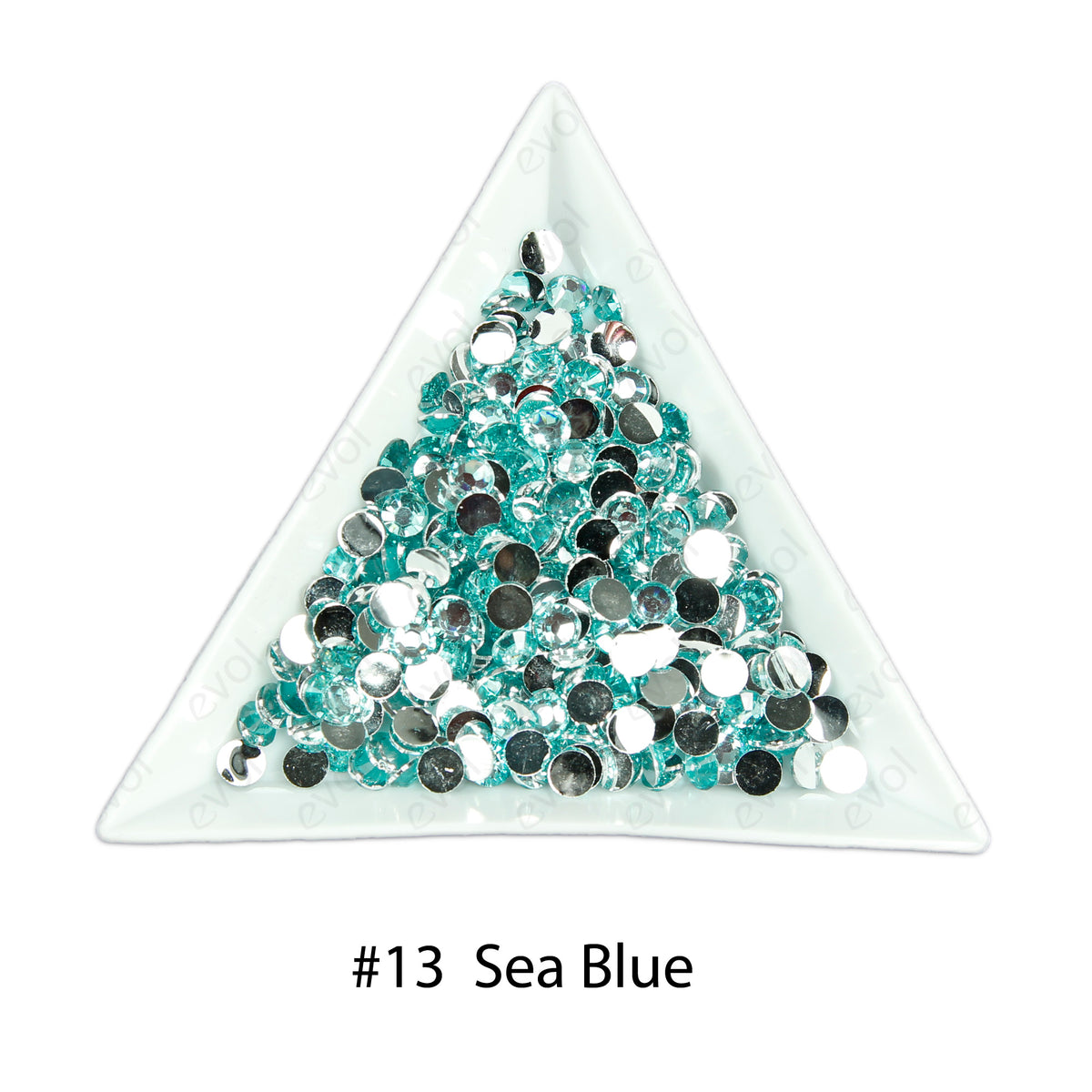 #13 Sea Blue - Bag of Flat Back Rhinestone Face Gems in Choice of 2,3,4,5 or 6mm