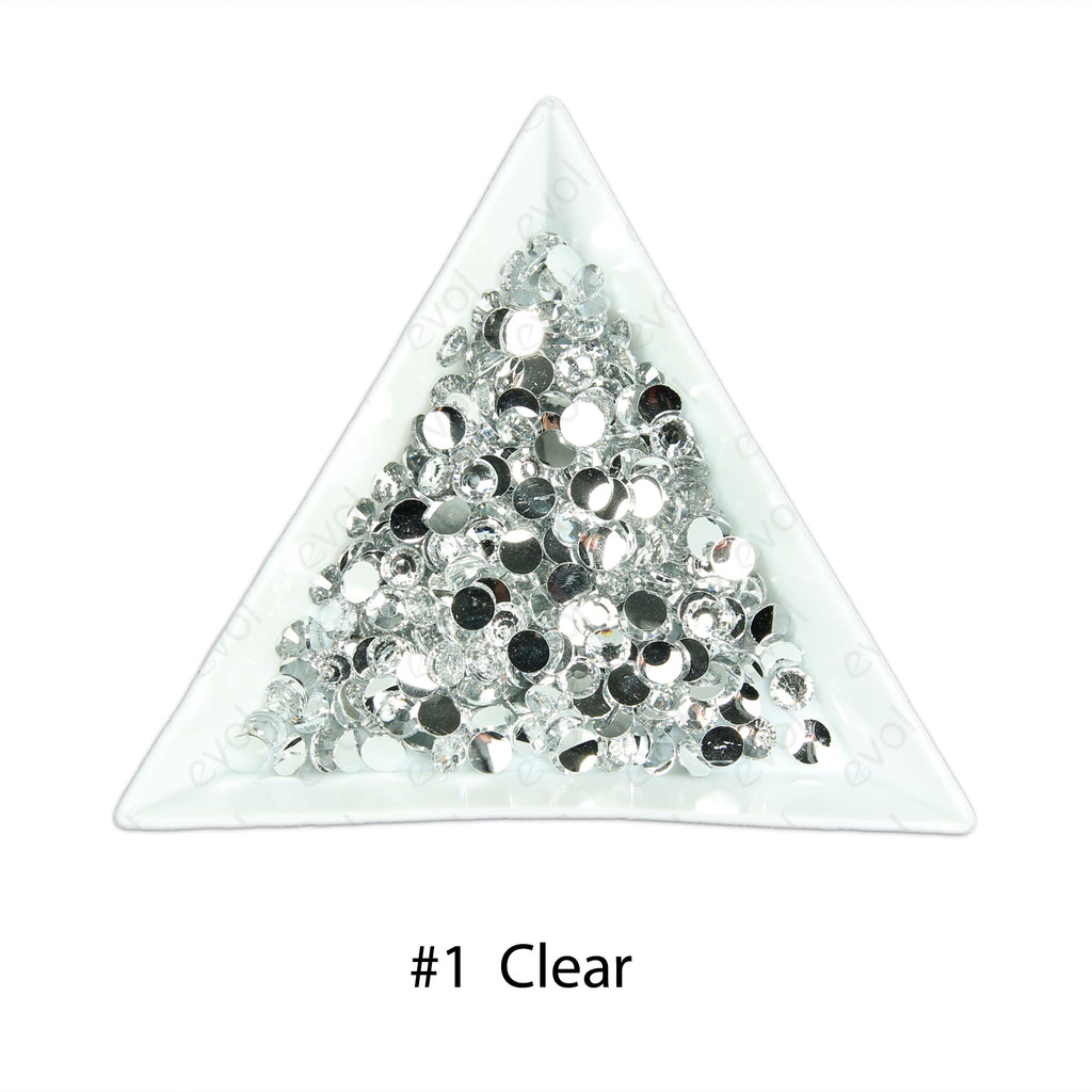 #1 Clear - Bag of Flat Back Rhinestone Face Gems in Choice of 2,3,4,5 or 6mm