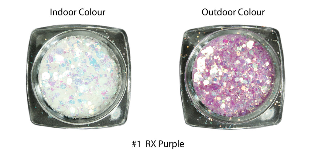 UV Activation Colour Changing Glitter Mixes, 4 Colours Available