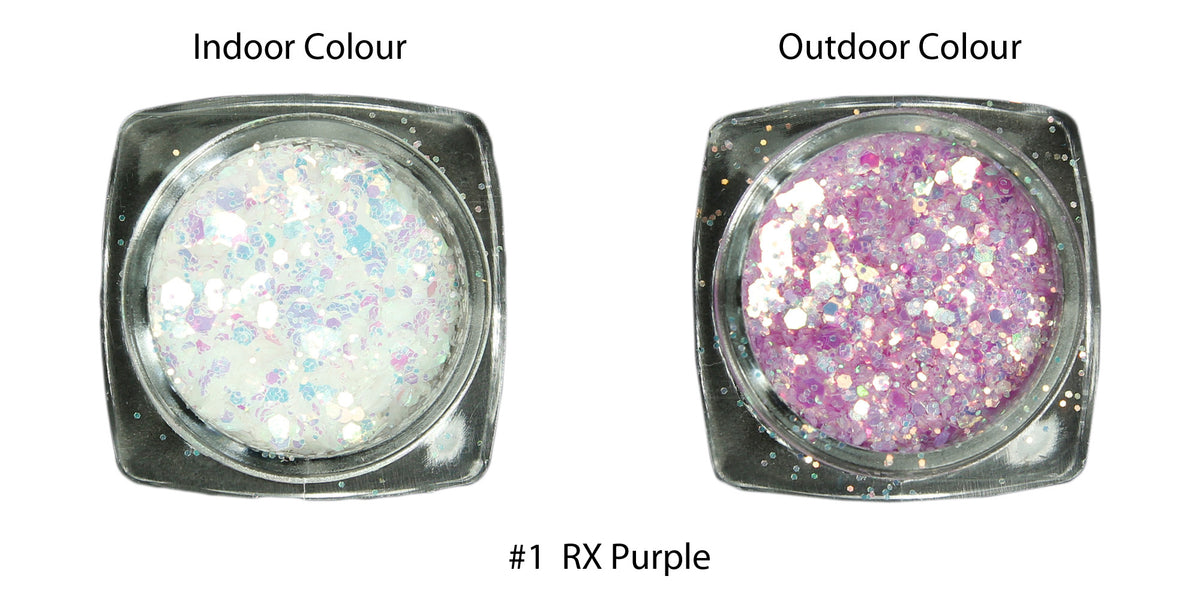 UV Activation Colour Changing Glitter Mixes, 4 Colours Available