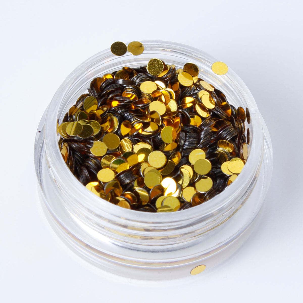 evol metallic gold disc face glitter