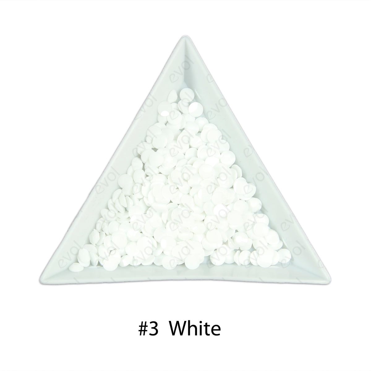#3 Solid White - Bag of Flat Back Rhinestone Face Gems in Choice of 2,3,4,5 or 6mm