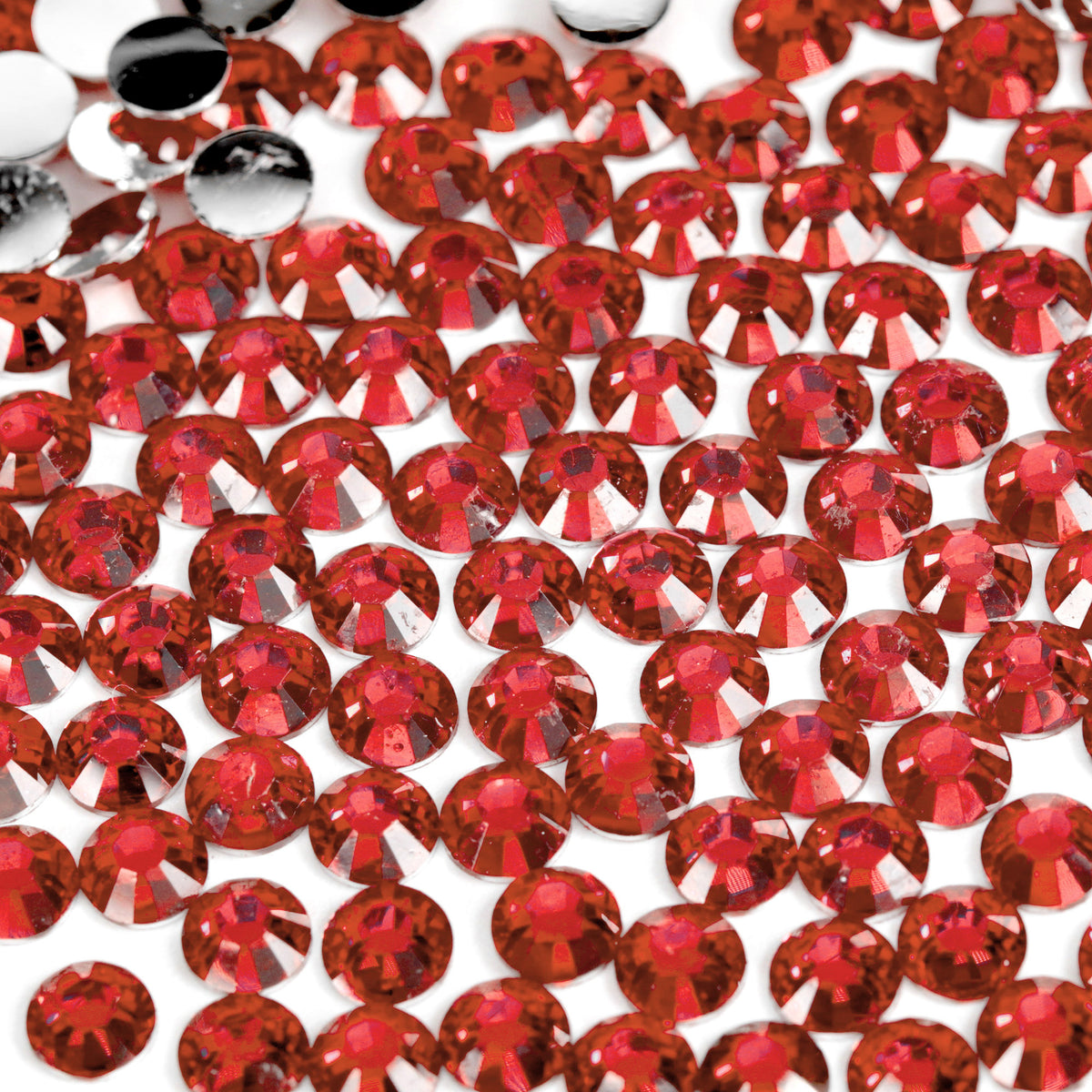 #33 Red - Bag of Flat Back Rhinestone Face Gems in Choice of 2,3,4,5,6mm and 10g mixed Sizes