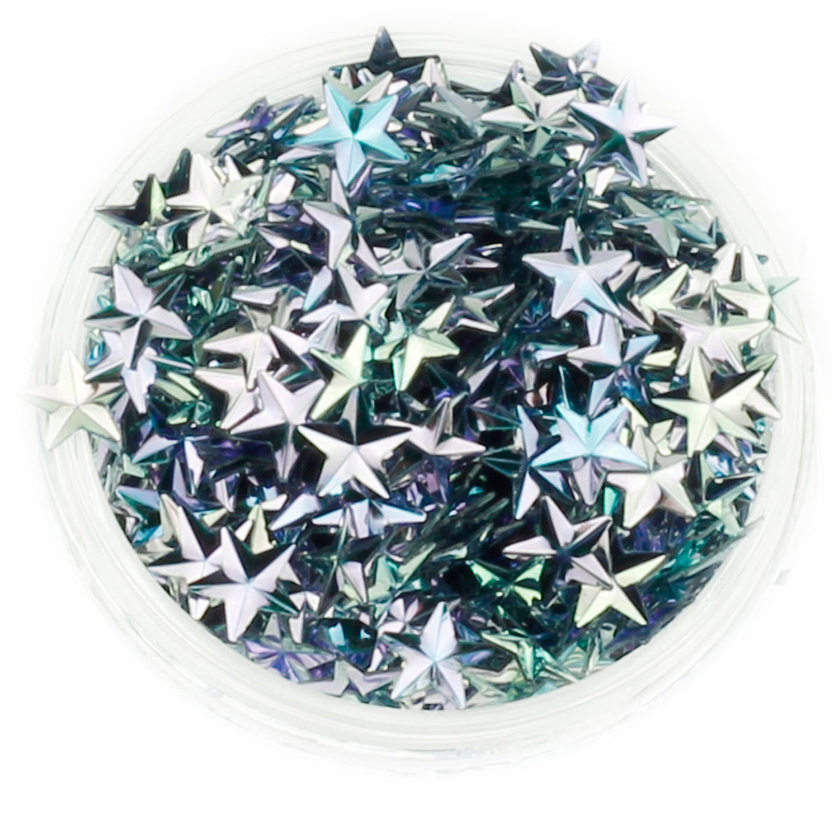 Choice of 12 Colours Duo Chrome 3D Glitter Stars