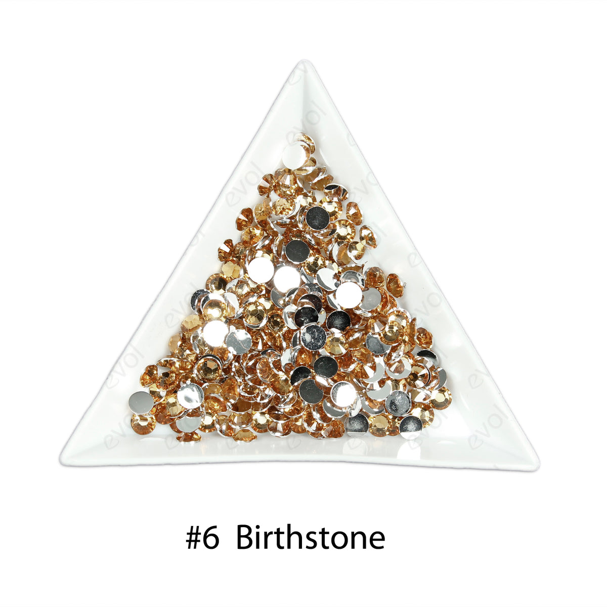 #6 Brithstone - Bag of Flat Back Rhinestone Face Gems in Choice of 2,3,4,5 or 6mm