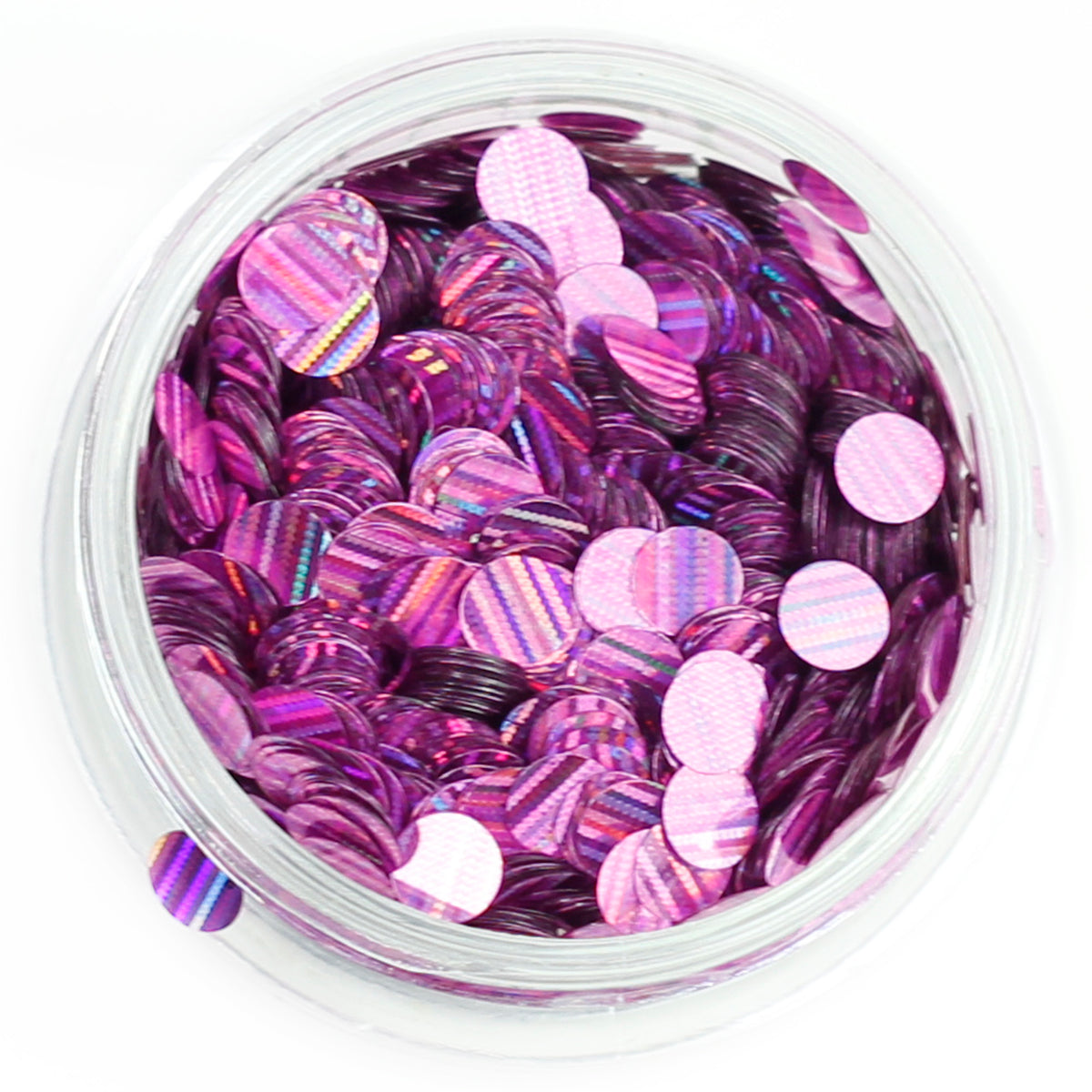 Striped Holographic Disc Glitter Pots