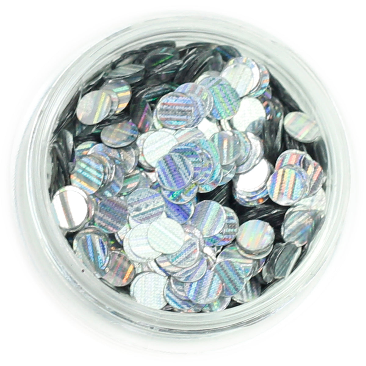 Striped Holographic Disc Glitter Pots