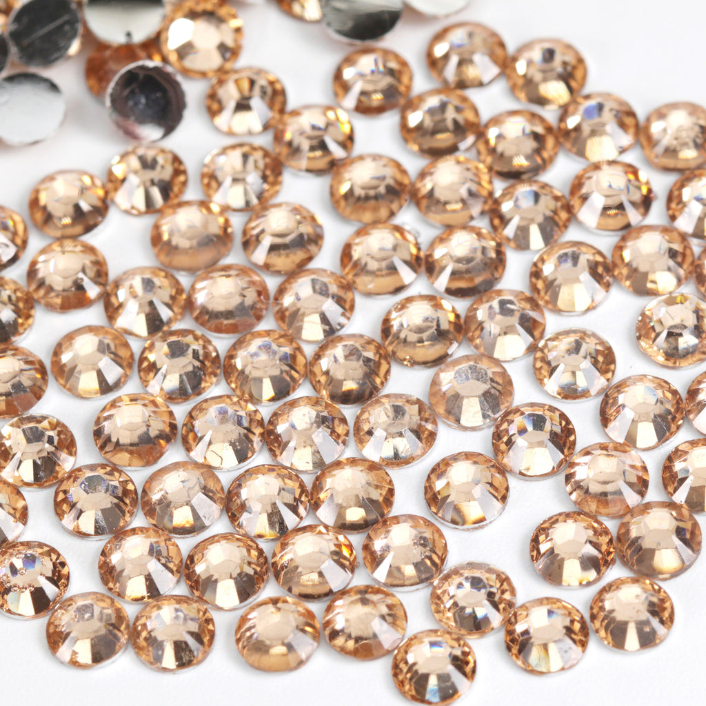 #7 Champagne - Bag of Flat Back Rhinestone Face Gems in Choice of 2,3,4,5, 6mm and 10g mixed Sizes