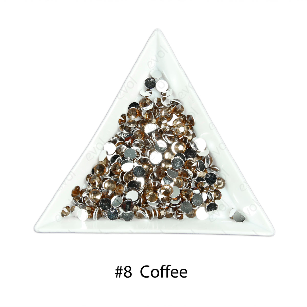 #8 Coffee - Bag of Flat Back Rhinestone Face Gems in Choice of 2,3,4,5,6mm and 10g mixed Sizes