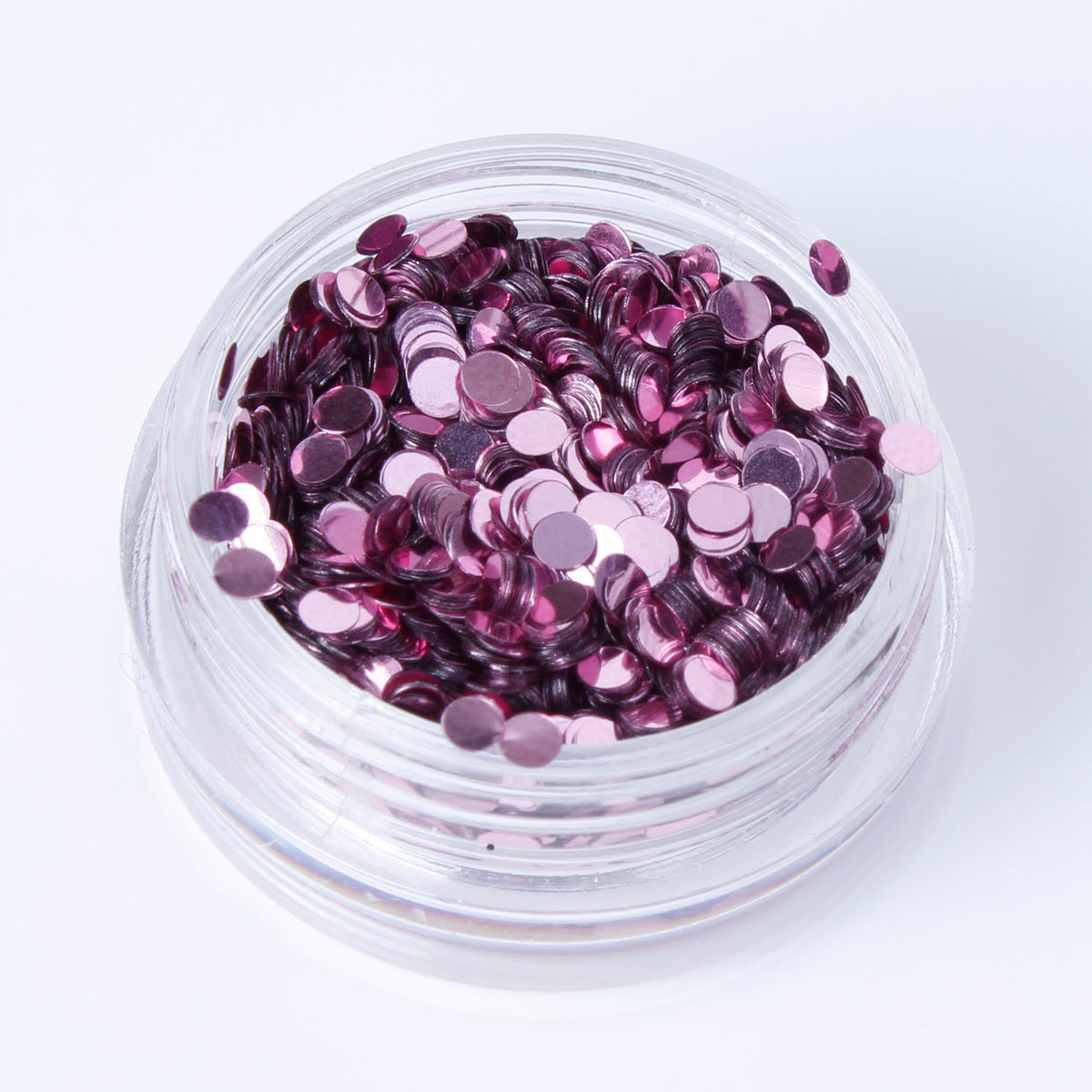evol metallic pink disc face glitter