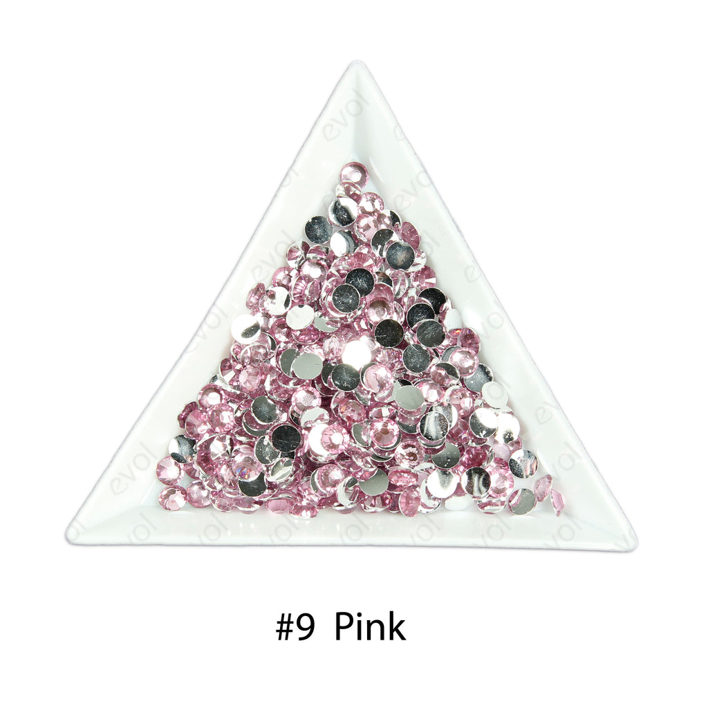 #9 Pink - Bag of Flat Back Rhinestone Face Gems in Choice of 2,3,4,5, 6mm and 10g mixed Sizes
